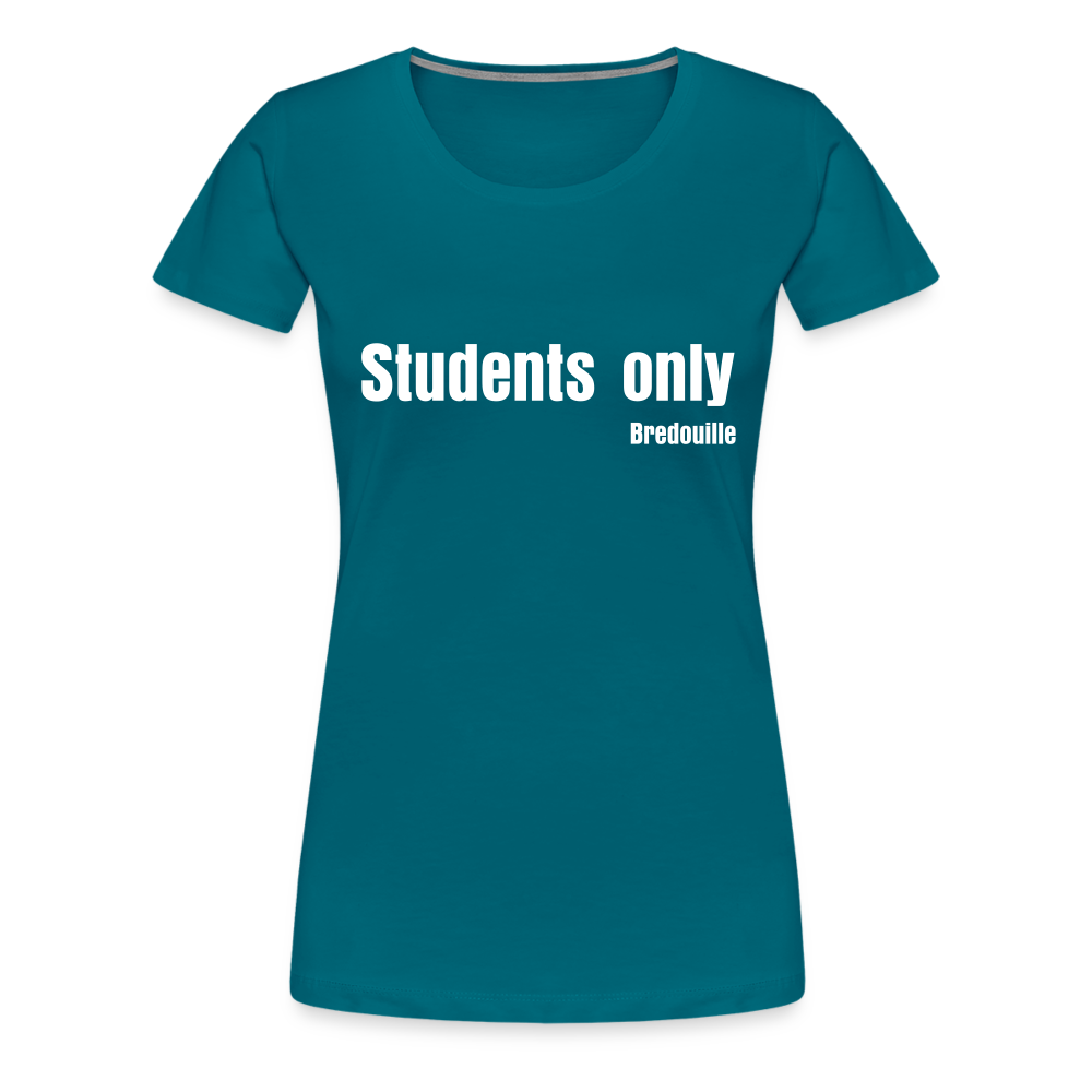 Bredouille T-Shirt in teal, featuring 'Students only' text, perfect for confident students.