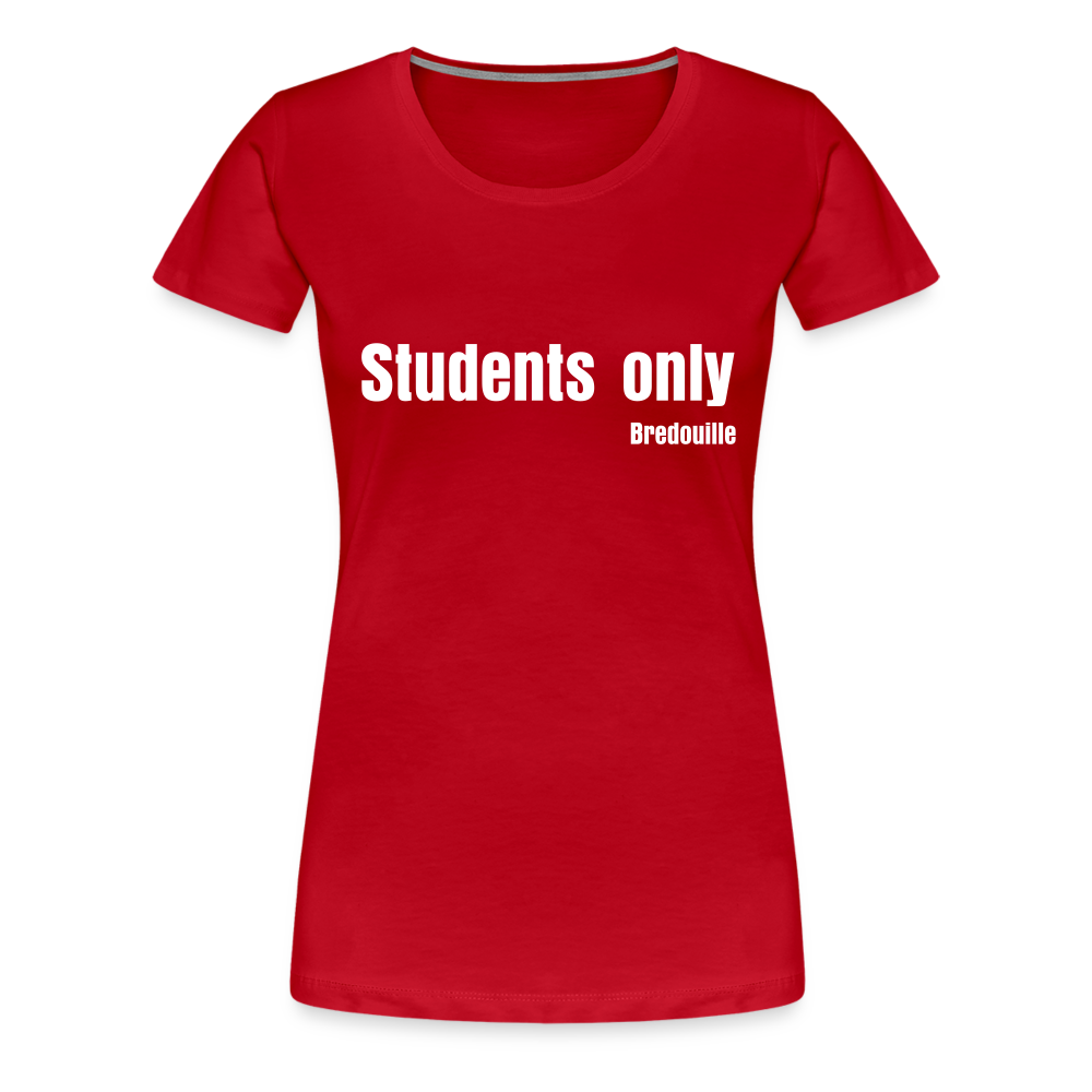 Bredouille T-Shirt for confident students in vibrant red, showcasing humor and style at university.
